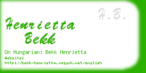 henrietta bekk business card